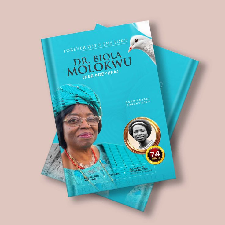 Funeral program close-up